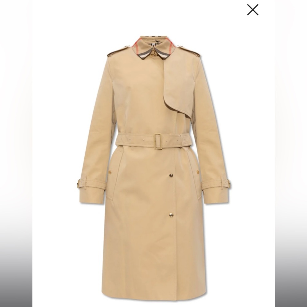 Burberry sandridge belted trench in honey
